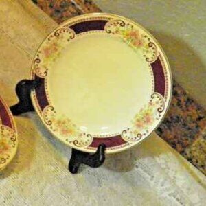 ANTIQUE 1935 HOMER LAUGHLIN BRITTANY MAJESTIC K39N6 SALAD PLATE SET (4) 7 1/2"